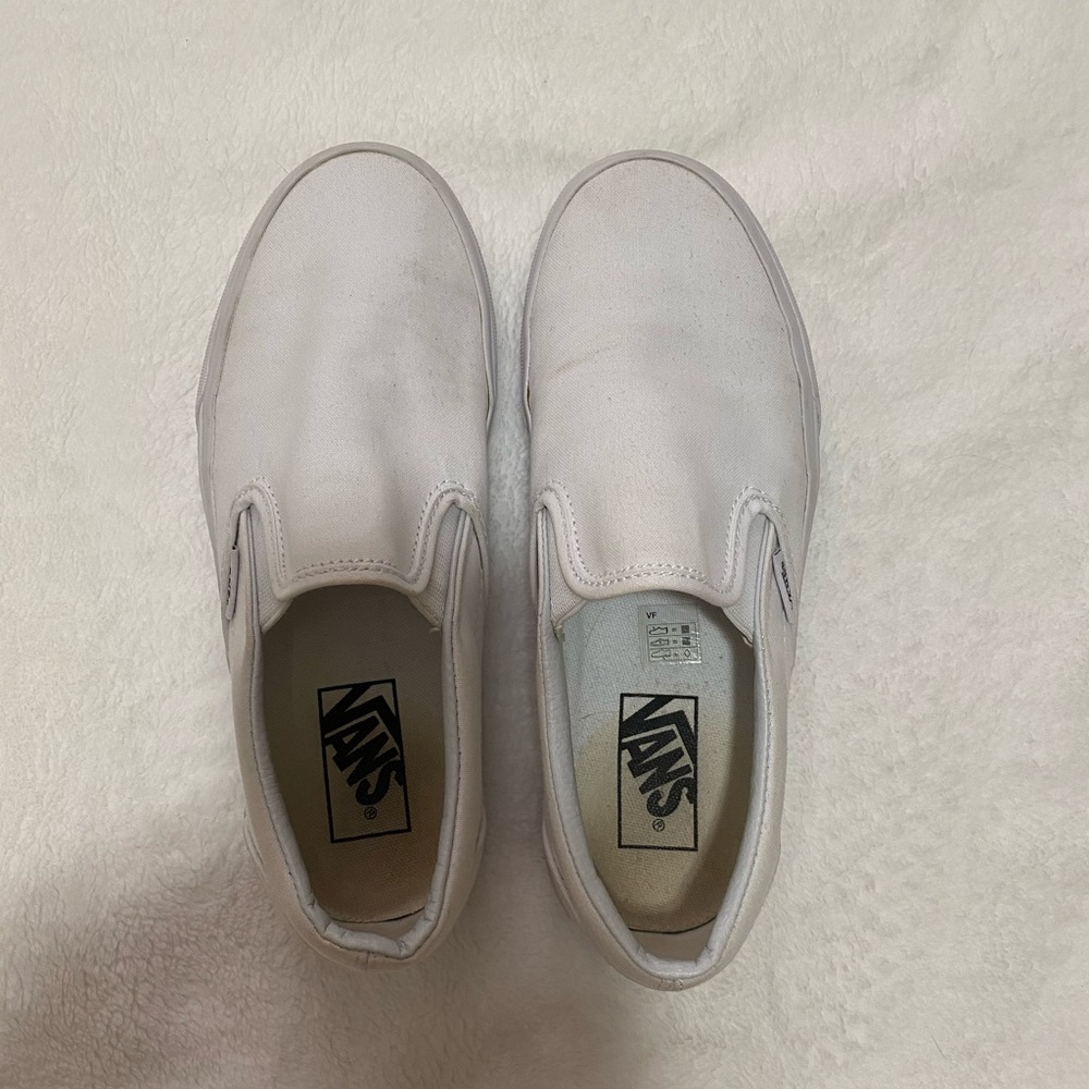 White Slip on Vans